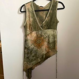 Sheer A-line party top tie back